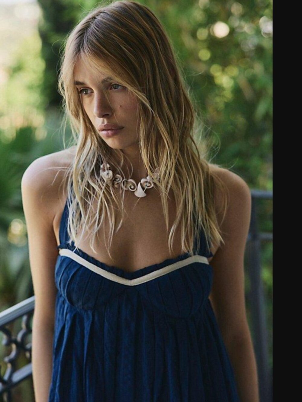 Free People Free-Est Women Navy Poppy Midi Dress Size L NWOT - Picture 2 of 5